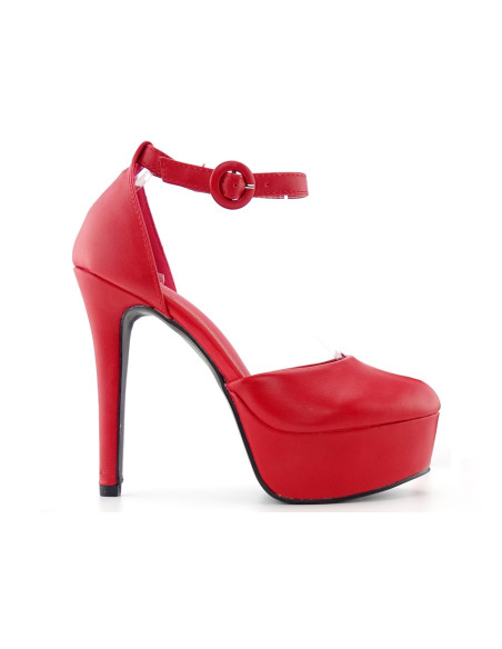 Sarkani platformas stilettos ar potītes siksnu - 1