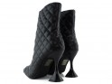 Black quilted eco leather boots - 2
