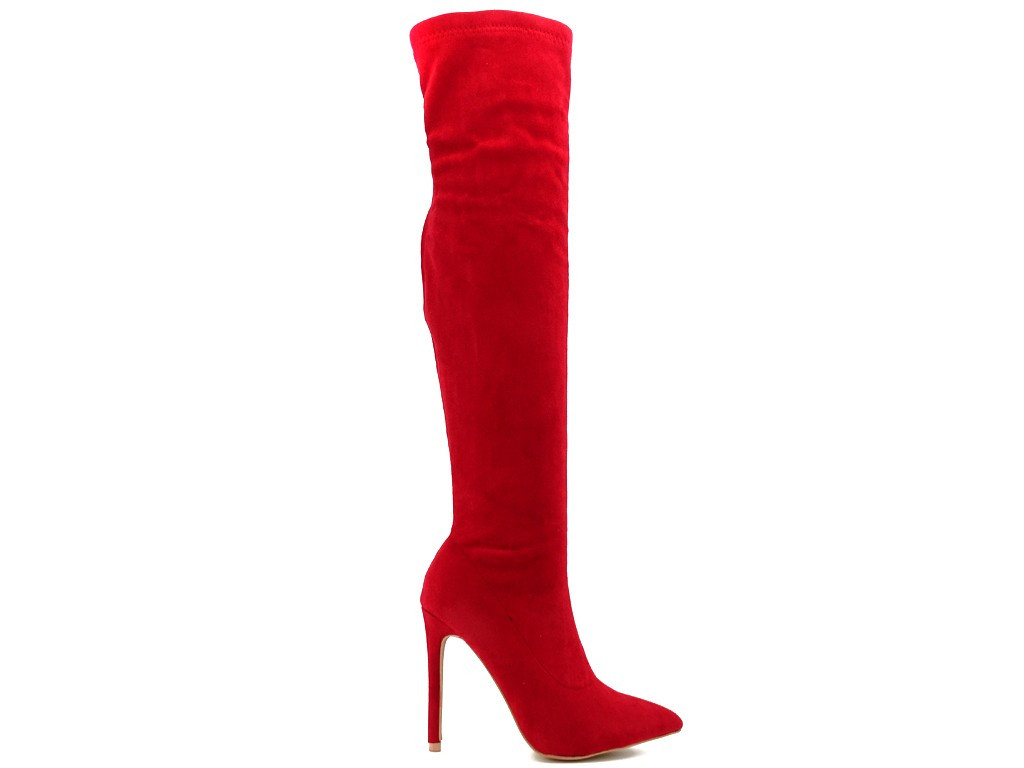 Bottes en daim rouge - 1