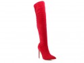Red over-the-knee boots suede - 3