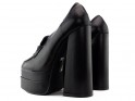 Demi-souliers noirs sur un nez carré de poteau - 3