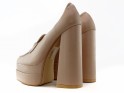 Beige half shoes on a post square nose - 3