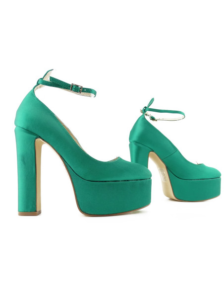 Grüne Plateau-Pumps mit Stilettoabsatz - 3
