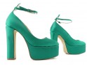 Green platform pumps with stiletto heel - 3