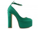 Green platform pumps with stiletto heel - 1