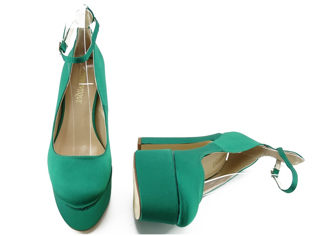 Grüne Plateau-Pumps mit Stilettoabsatz - 4