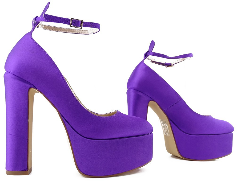 Lila platform pumpa tűsarkú cipővel - 4