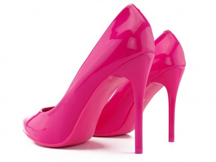 Pink shapely stilettos lacquer shoes - 2