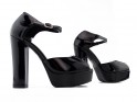 Juodos spalvos sandalai ant platformos su smailianosiais bateliais - 4