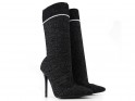 Black sock heel boots - 2