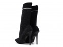 Black sock heel boots - 4