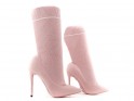 Růžové ponožkové boty na jehlovém podpatku - 3