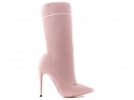 Rózsaszín tűsarkú zoknis csizma - 1