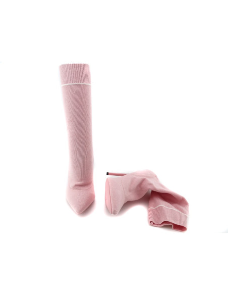 Pink sock type stiletto boots - 5