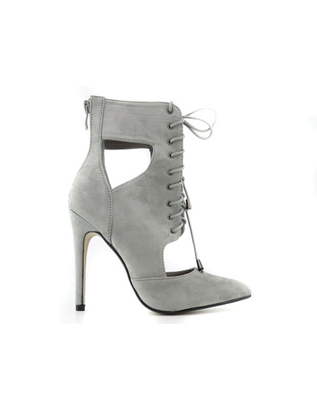 Grey tied stiletto ankle boots sandals - 1