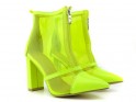 Žluté neonové průhledné dámské boty - 2