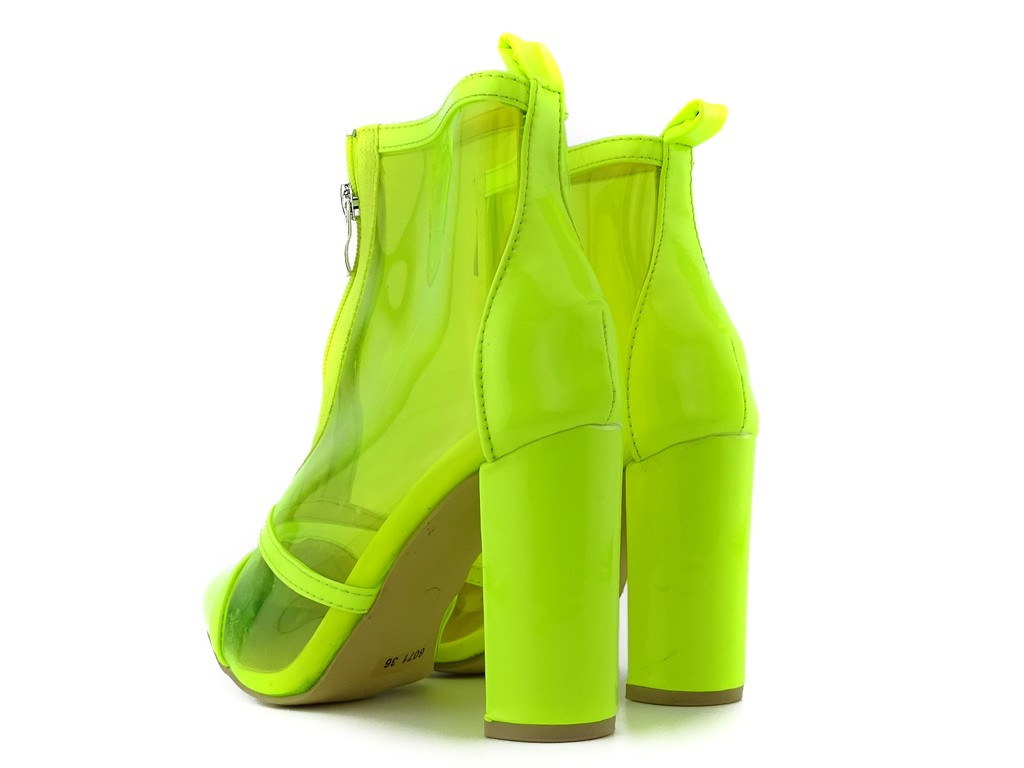 Yellow neon transparent women's boots - 4