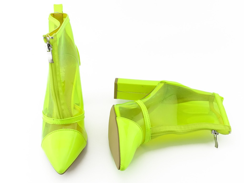 Bottes pour femmes transparentes jaune néon - 5