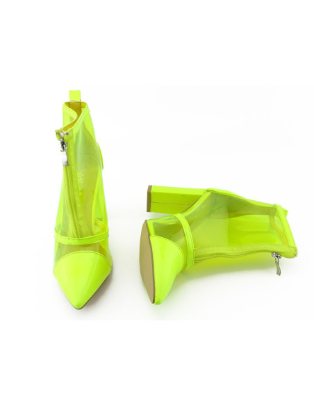 Yellow neon transparent women's boots - 5
