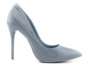 Blue and gray shapely stilettos lacquer shoes - 1