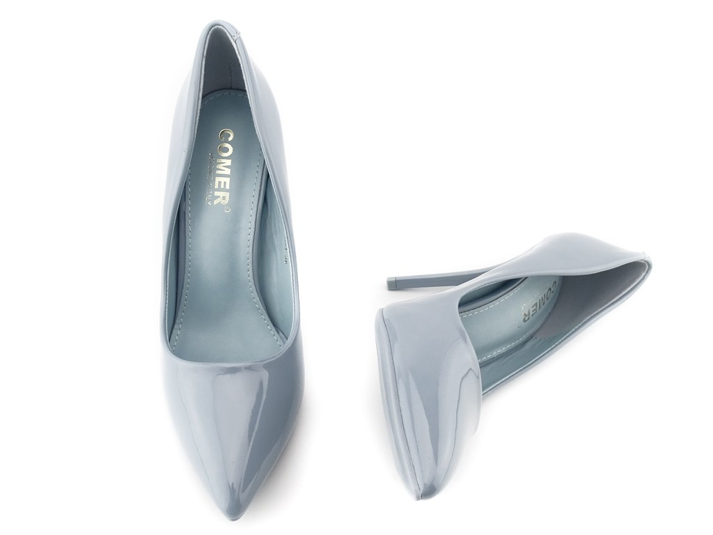 Talons aiguilles galbés bleus et gris - 5