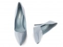 Blue and gray shapely stilettos lacquer shoes - 5