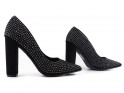 Black suede heeled pumps - 3