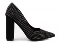 Black suede heeled pumps - 1