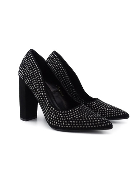 Escarpins à talons en daim noir - 2