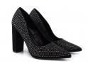 Black suede heeled pumps - 2