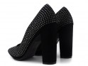 Black suede heeled pumps - 4