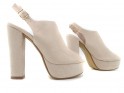 Women's beige platform sandals - 3