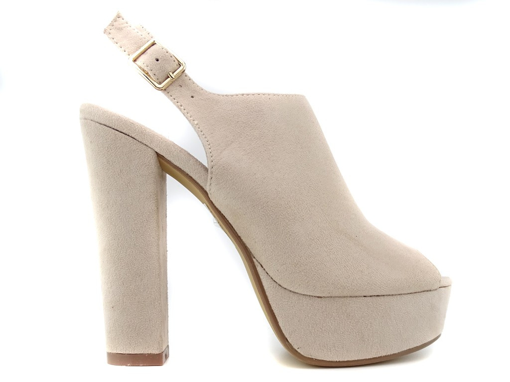 Sandales à plateforme beige pour femmes - 1