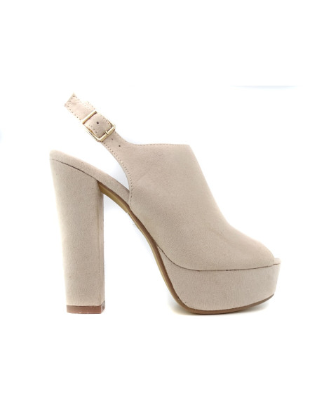 Sandales à plateforme beige pour femmes - 1