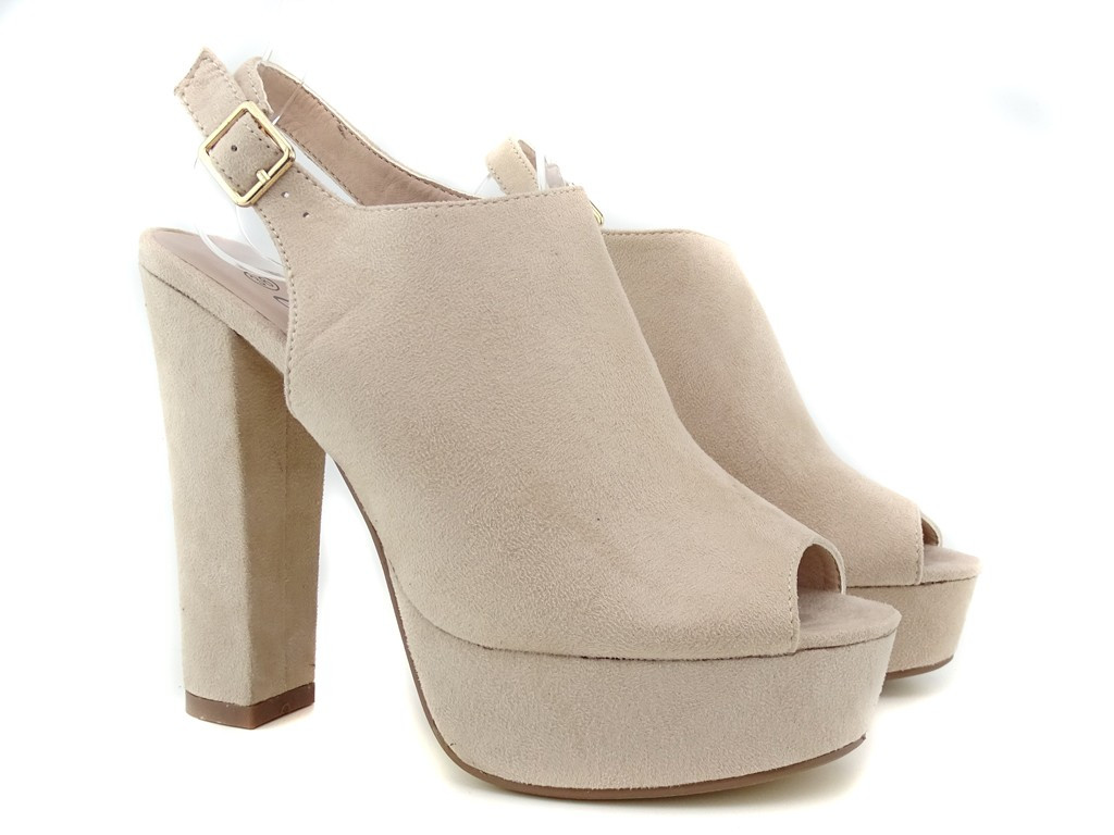 Sandales à plateforme beige pour femmes - 2
