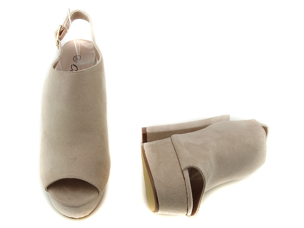 Sandales à plateforme beige pour femmes - 5