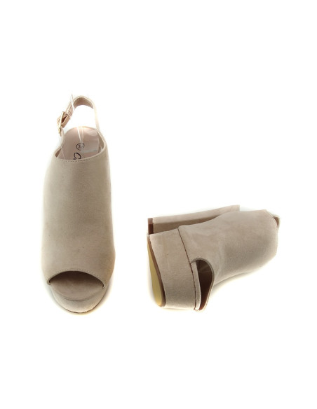 Sandales à plateforme beige pour femmes - 5