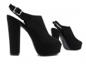 Women's black platform sandals - 3