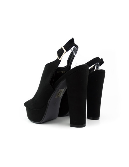 Women's black platform sandals - 4