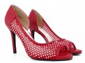 Red stilettos with beautiful zircons - 2