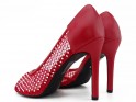 Red stilettos with beautiful zircons - 4
