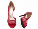 Red stilettos with beautiful zircons - 5