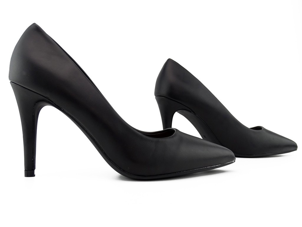 Juodi žemi matiniai eko odos bateliai - 3