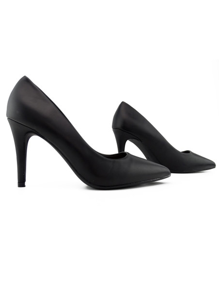 Stilettos en cuir écologique noir à faible maturation - 3