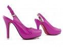 Pantofi stiletto cu platformă roz din piele ecologică - 3