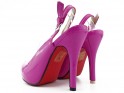 Рожеві туфлі на платформі на шпильках з екошкіри - 4