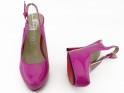 Pantofi stiletto cu platformă roz din piele ecologică - 5