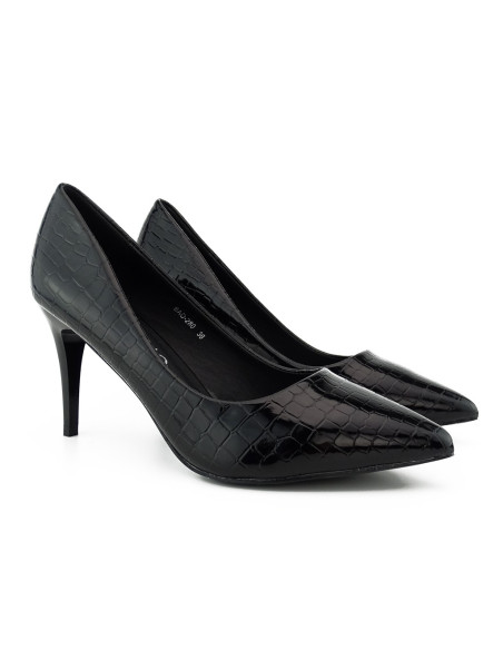 Čierne nízke lodičky z ekokože - 2