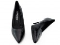 Pantofi cu tocuri joase negre din piele ecologică - 5