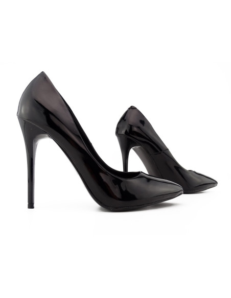Stilettos din piele ecologică neagră - 3